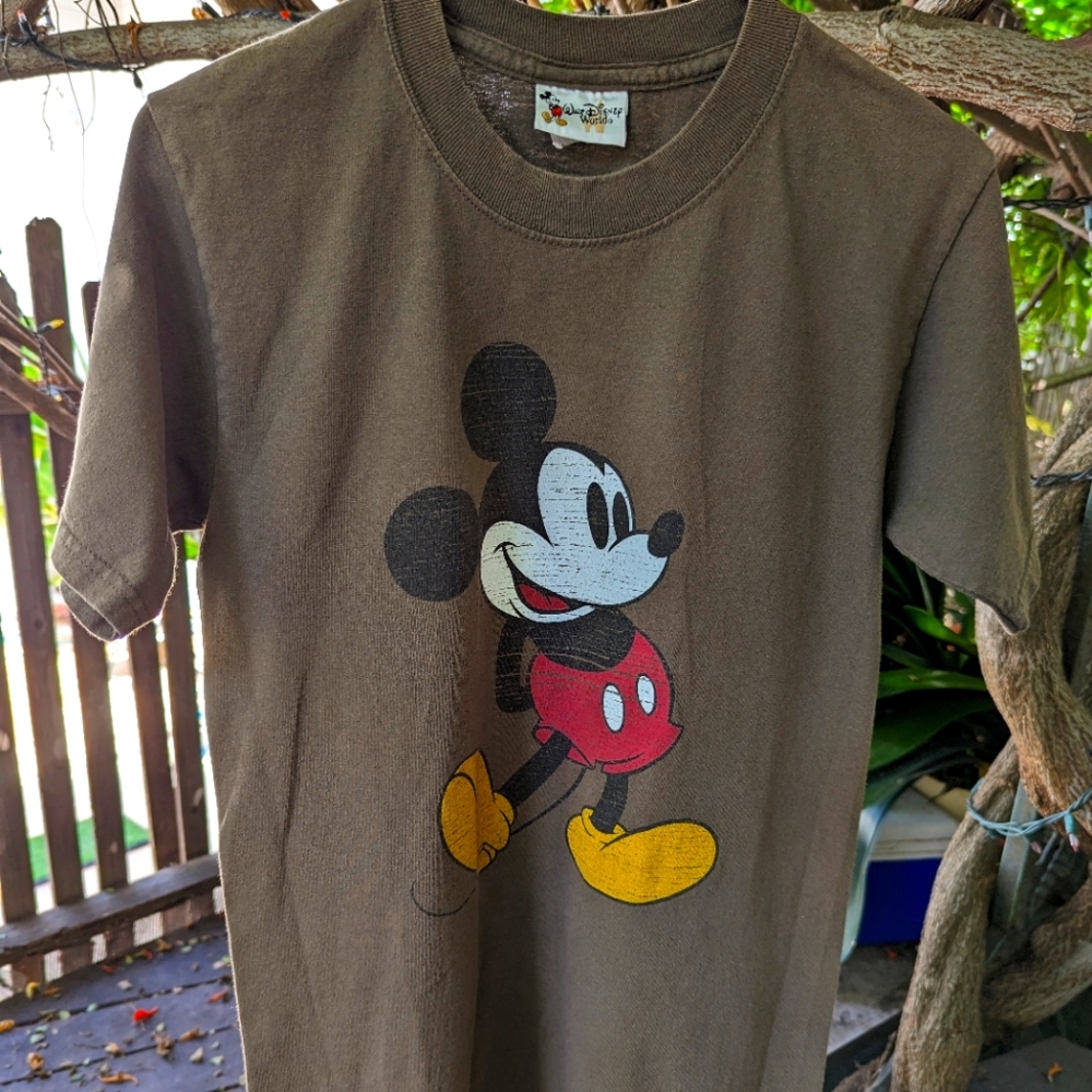 Walt Disney World Mickey Mouse Olive green T-shirt size small